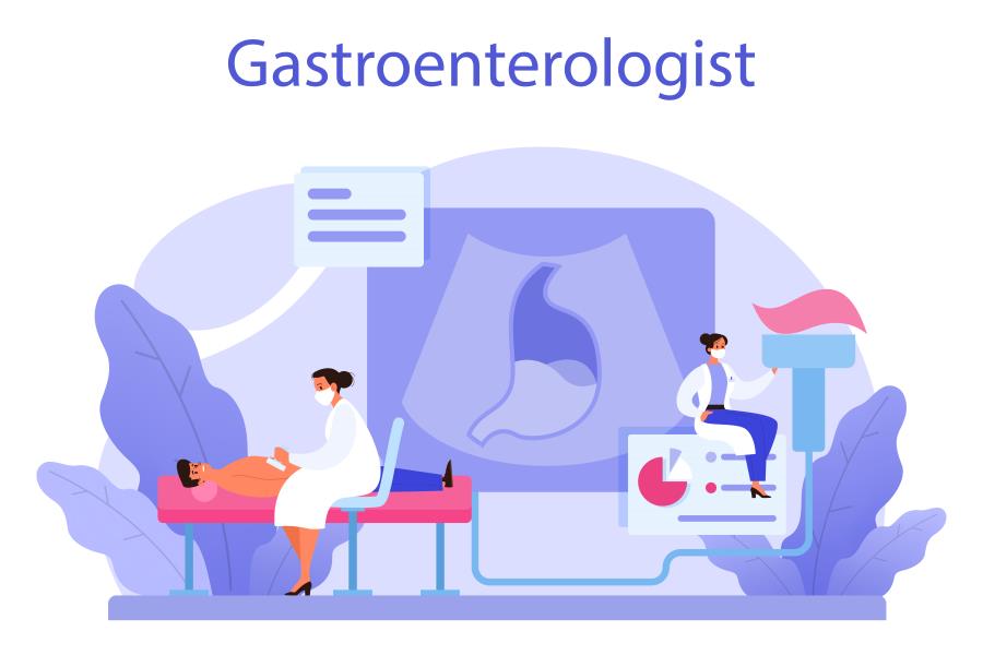 Immagine grafica visita gastroenterologo stomaco paziente